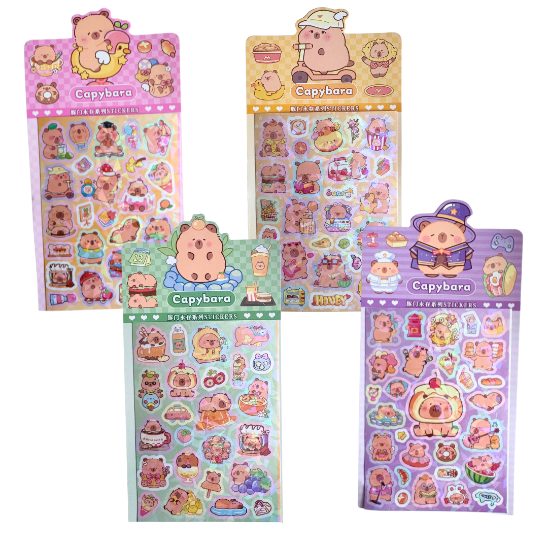 Set 100 stickers capibara