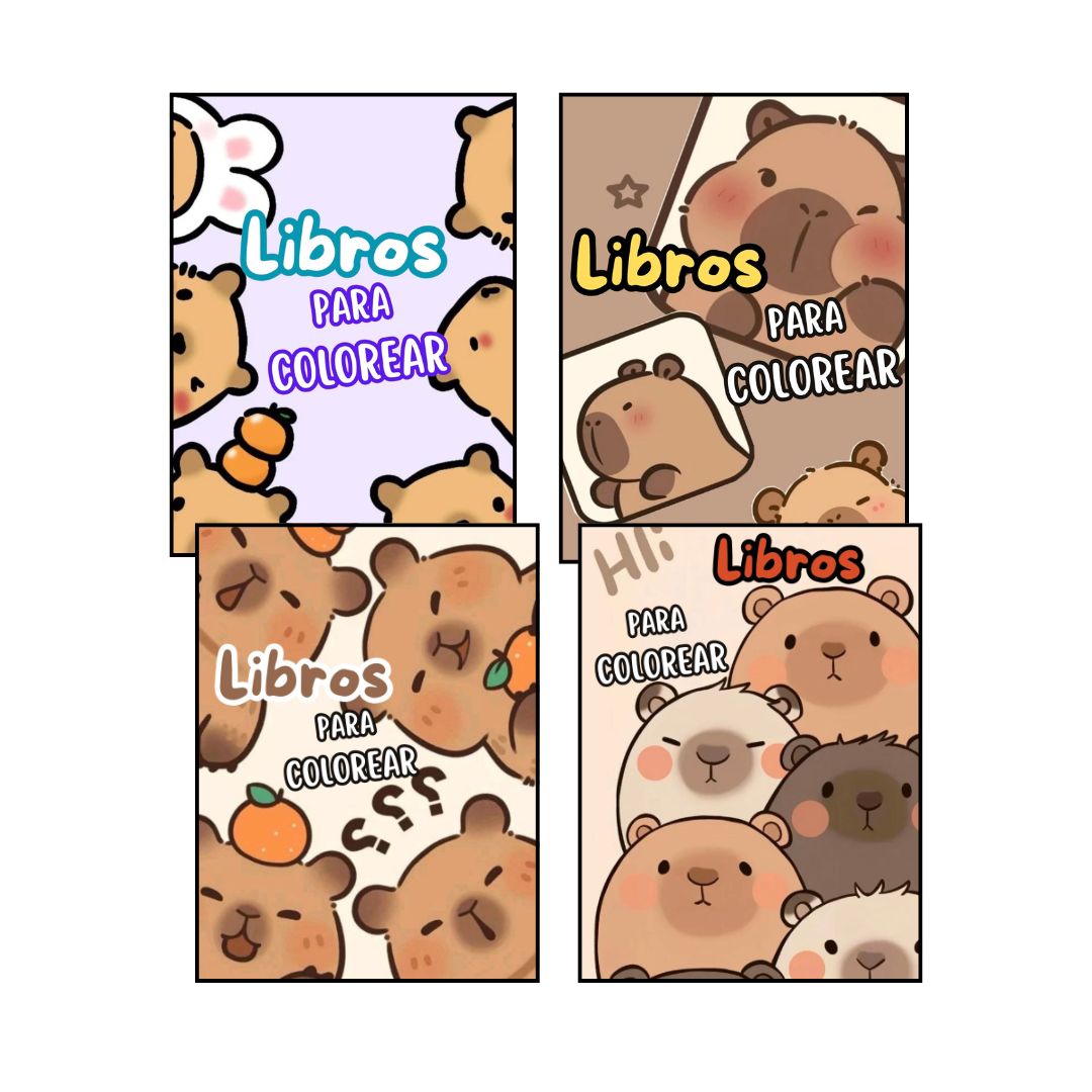 Pack libros Capibara para colorear