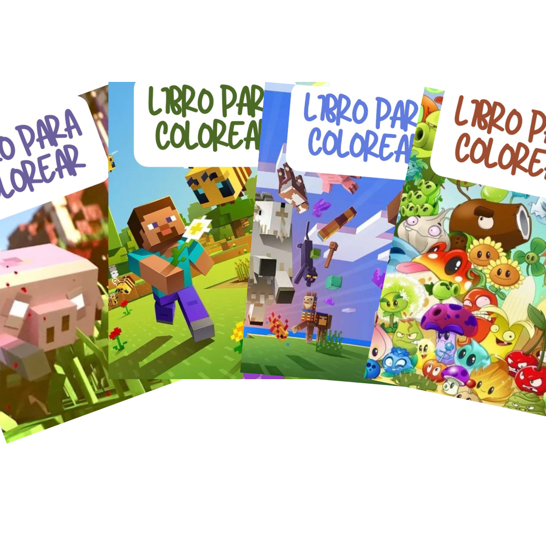 Pack libros Minecraft para colorear