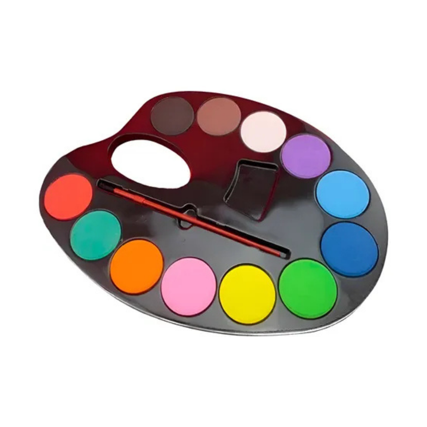 12 Acuarelas Colores Escolar Con Paleta Y Pincel