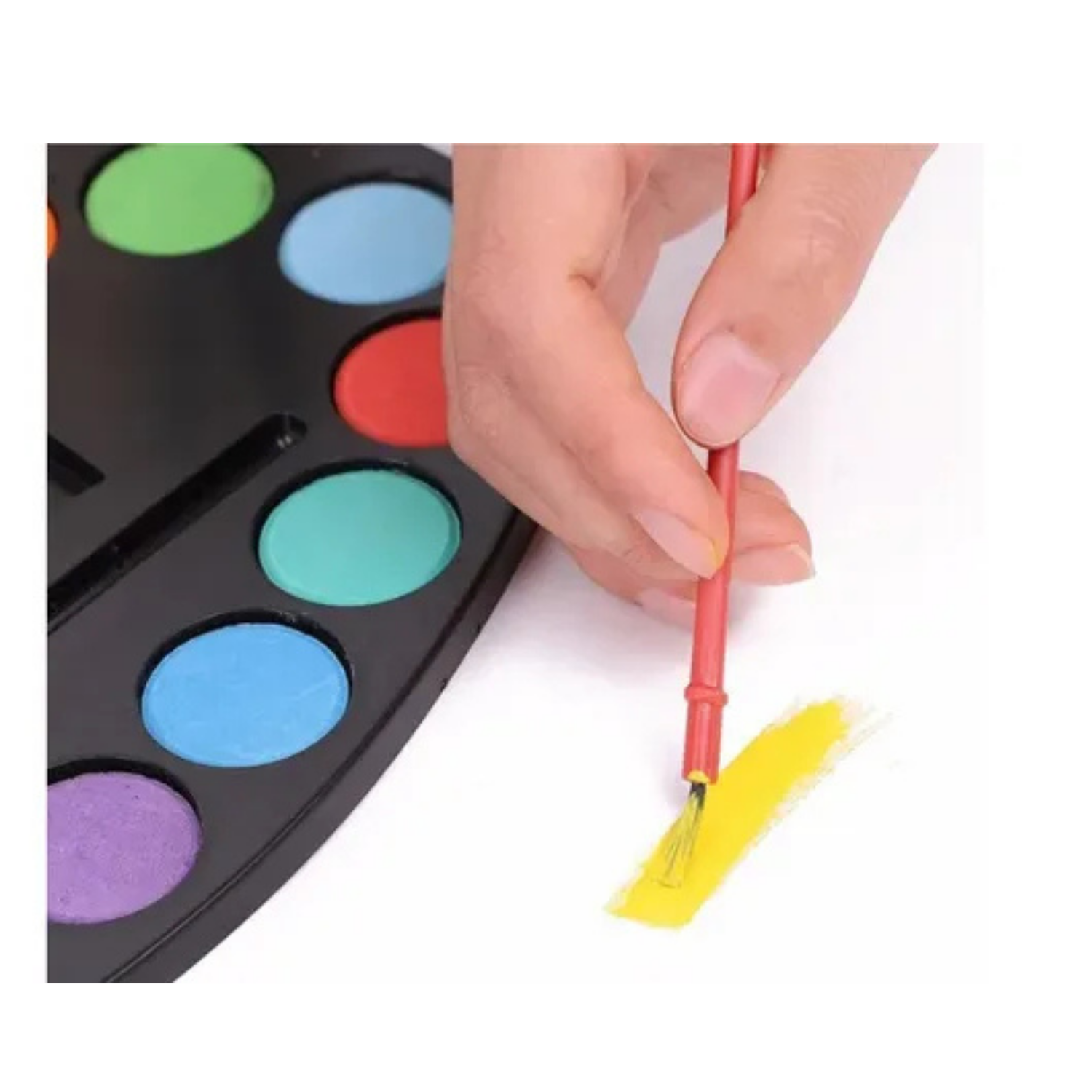 12 Acuarelas Colores Escolar Con Paleta Y Pincel