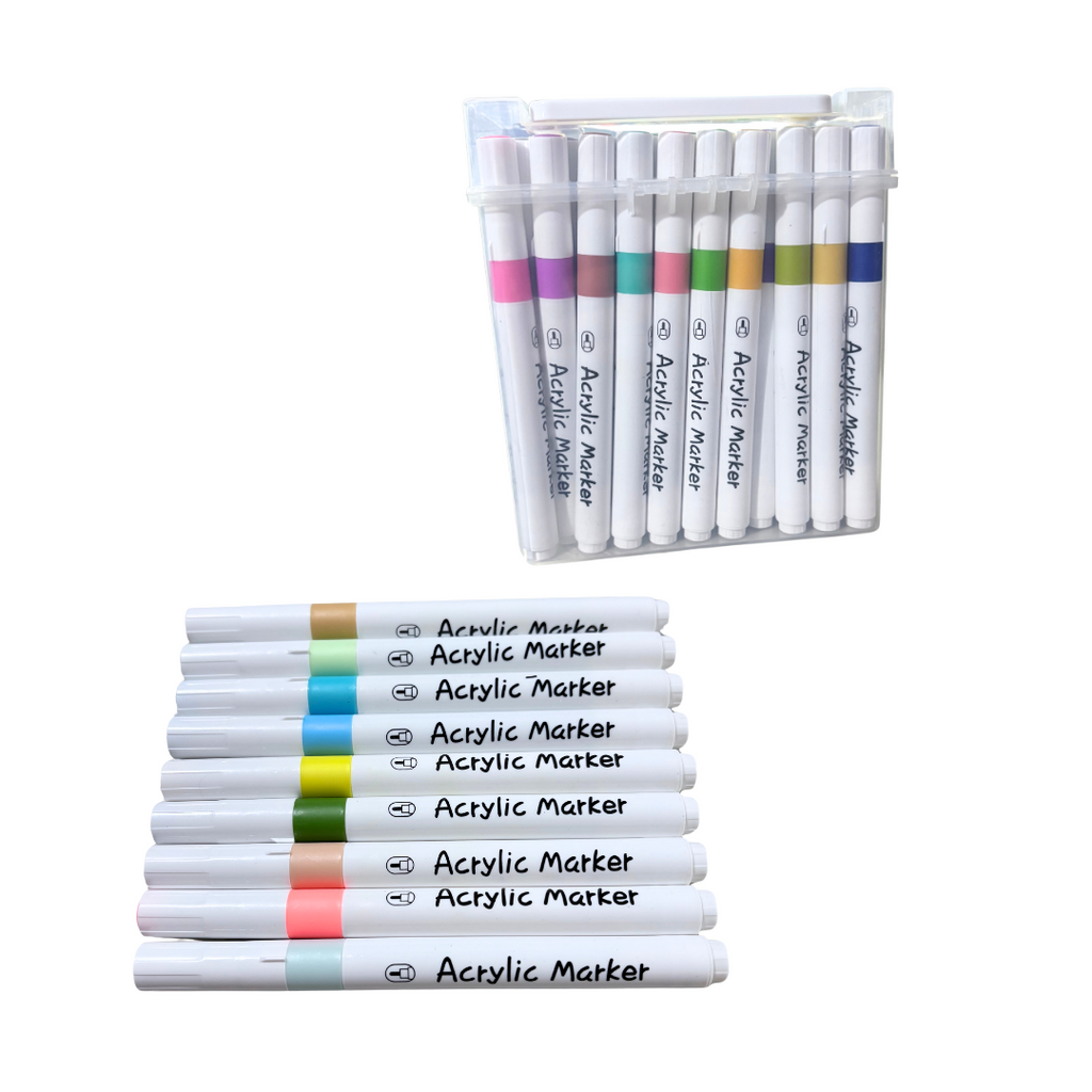 Set 60 lápices marcadores acrílicos caja