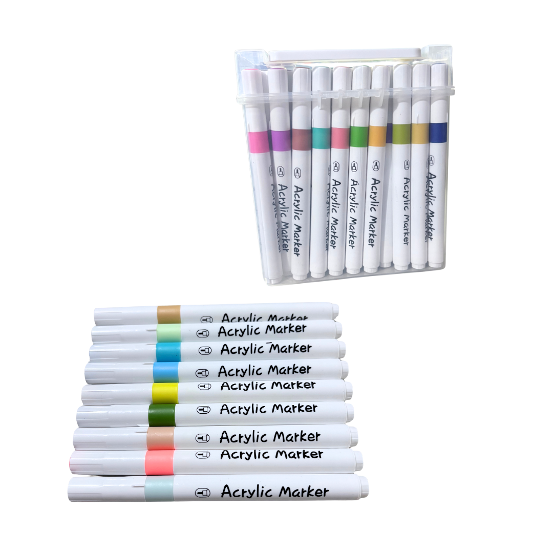 Set 60 lápices marcadores acrílicos caja