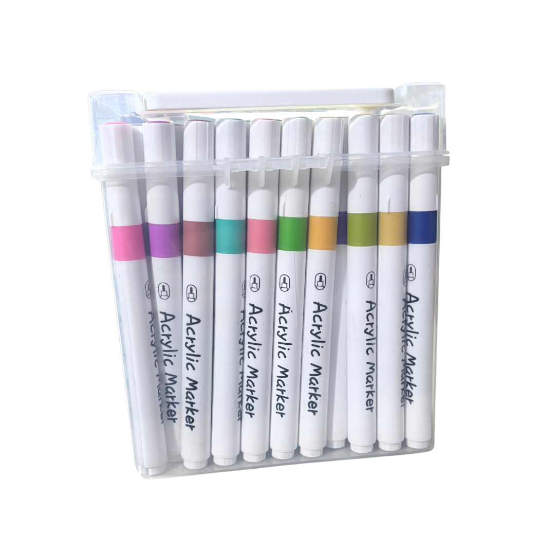 Set 60 lápices marcadores acrílicos caja