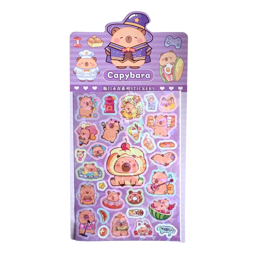 Set 100 stickers capibara