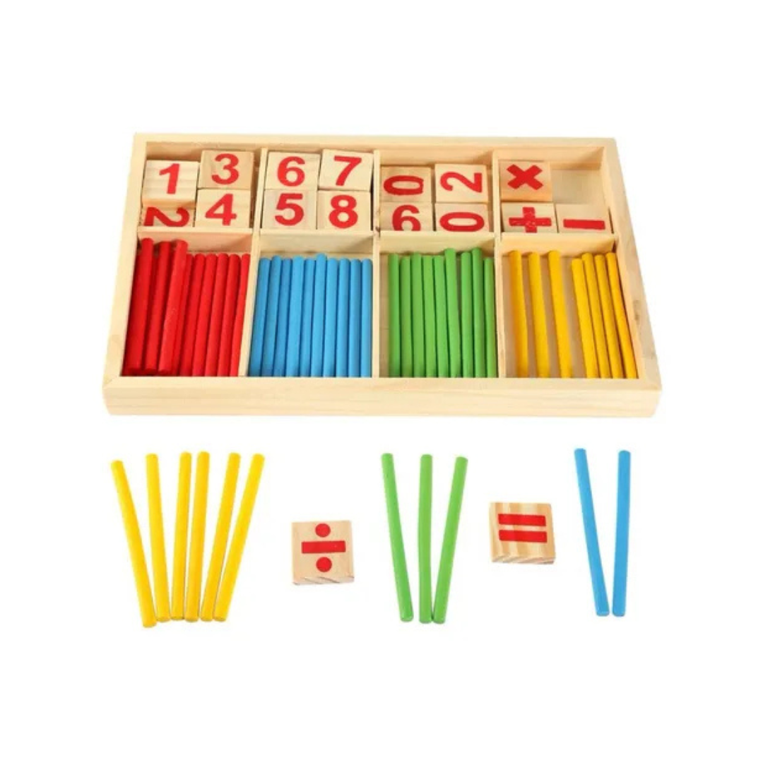 Palitos Contadores De Madera - Juego Matemático Educativo
