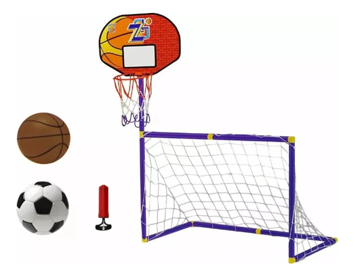 Arco de fútbol y basquetbol 2 en 1