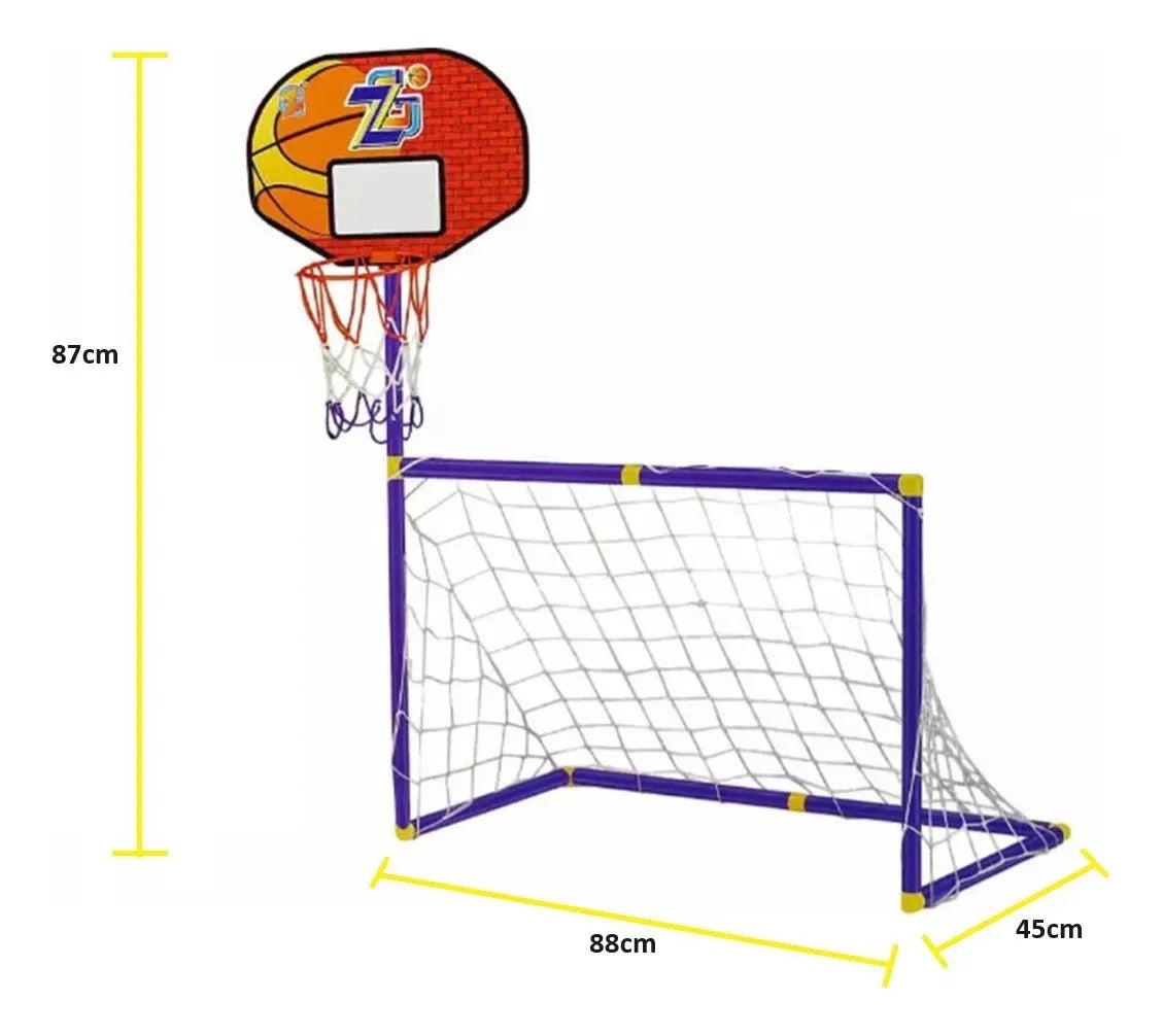 Arco de fútbol y basquetbol 2 en 1