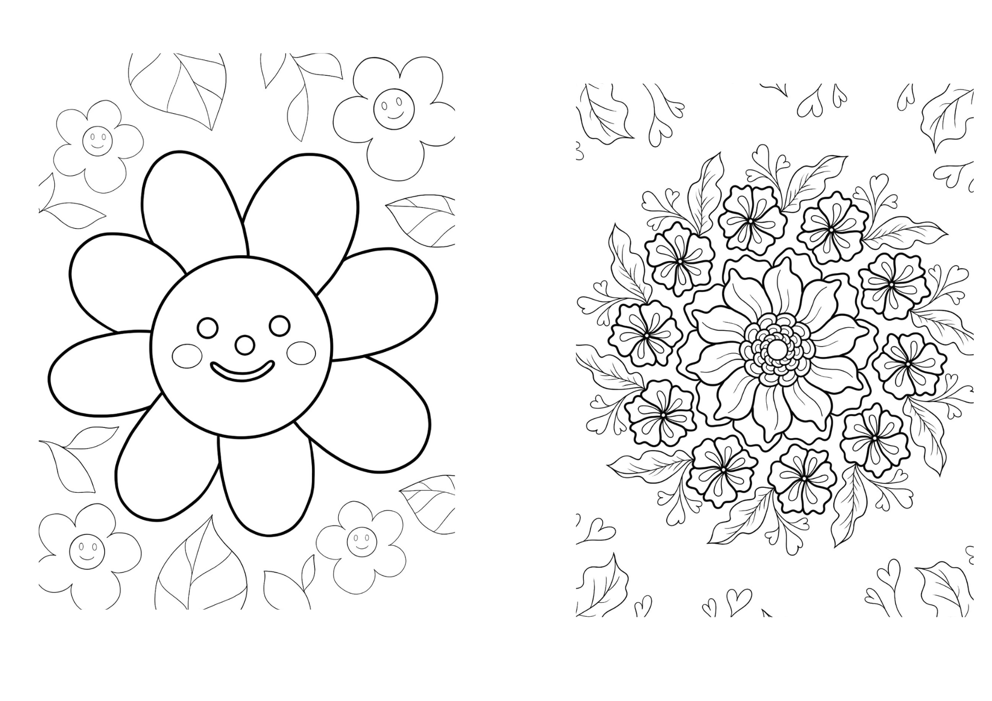 Pack libros mandalas y flores para colorear