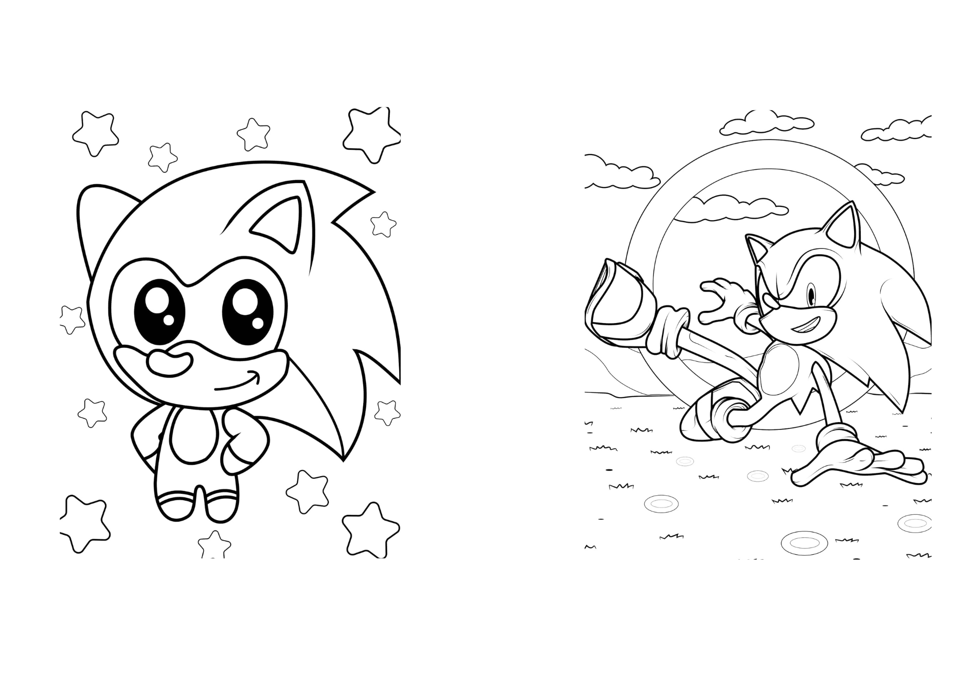 Pack libros Sonic para colorear
